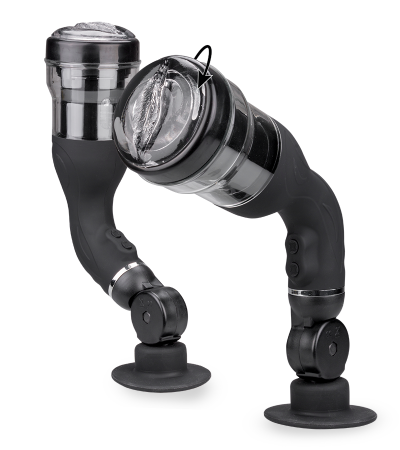 Rotating suction cup masturbator