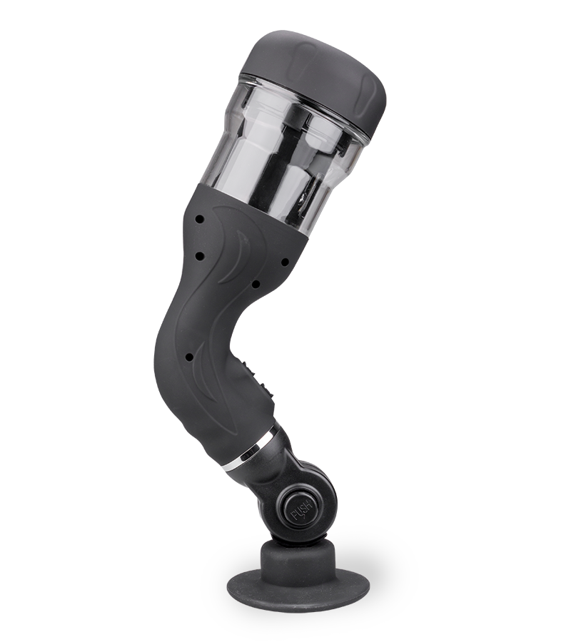Rotating suction cup masturbator