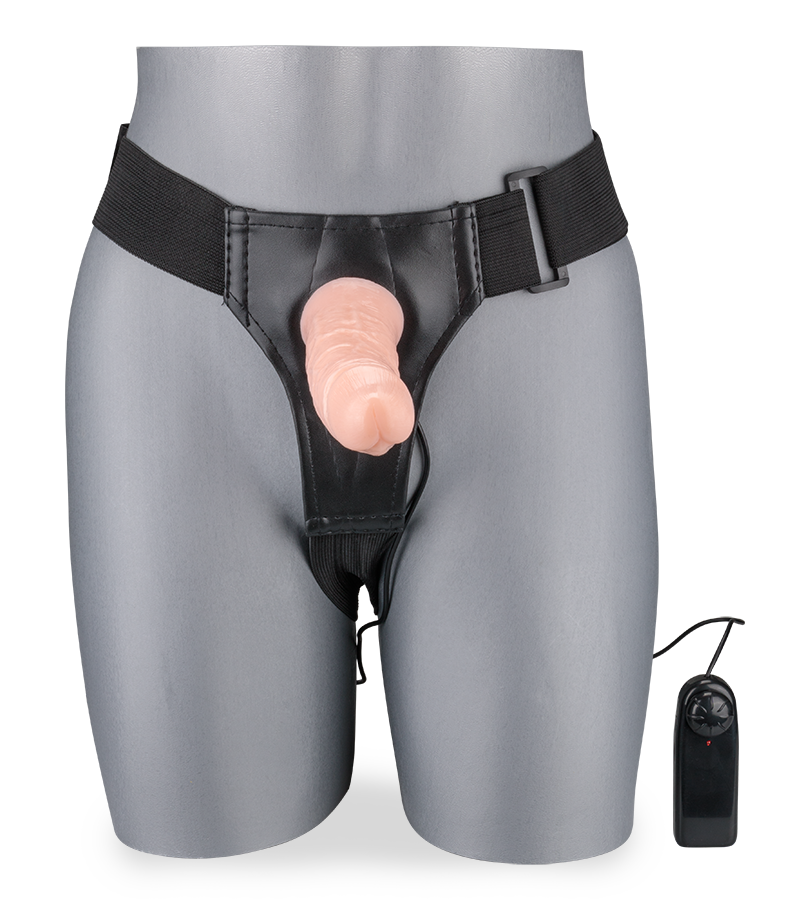 Sacha vibrating hollow strap on