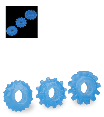 Set of 3 Lumino glow-in-the-dark cock rings