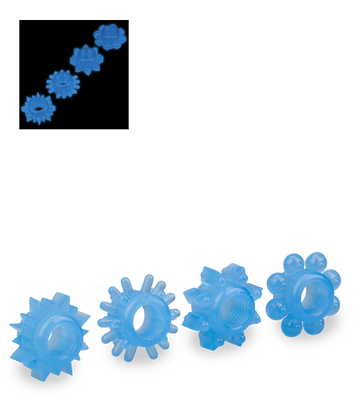 Set of 4 Lumino glow-in-the-dark cock rings