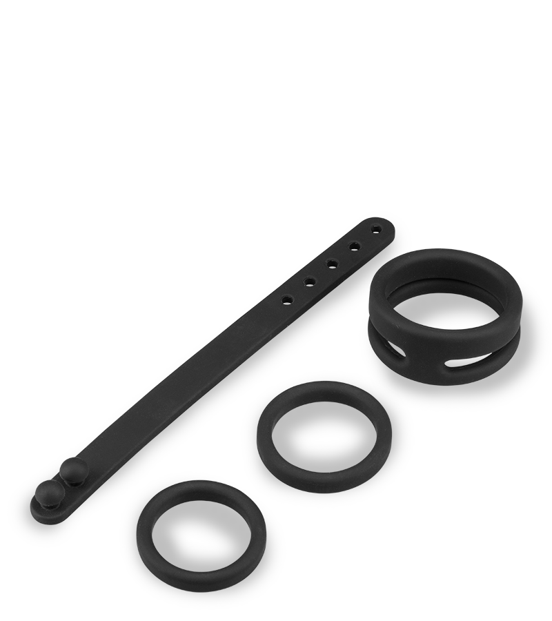 Set of four silicone cock rings
