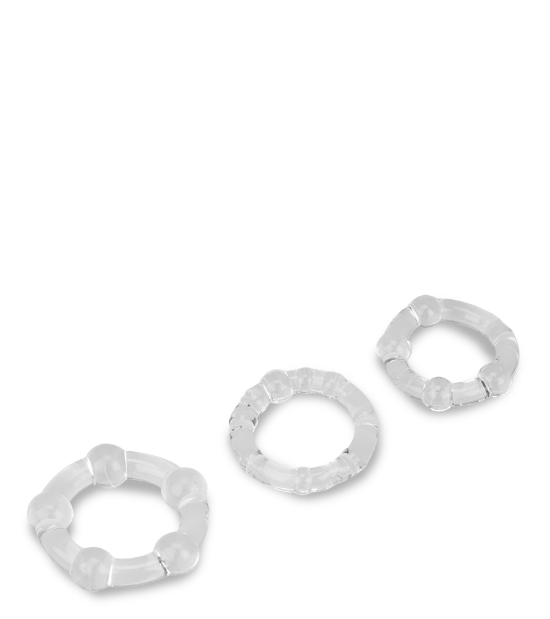 Set of three silicone cock rings