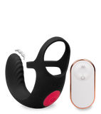 Shape vibrating double cock ring and testicle massager