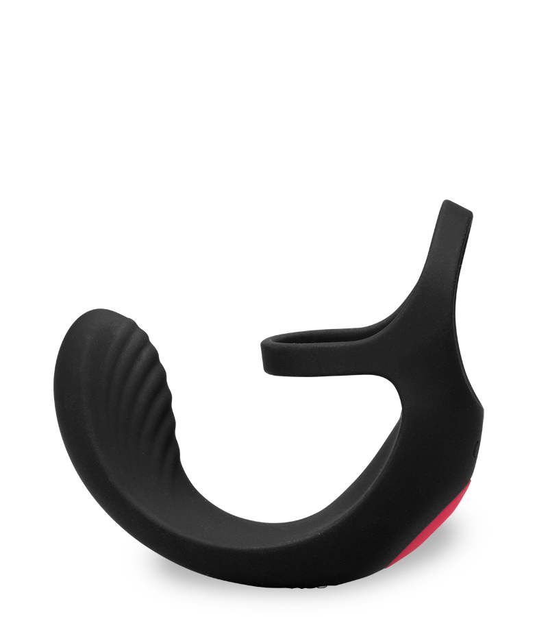 Shape vibrating double cock ring and testicle massager