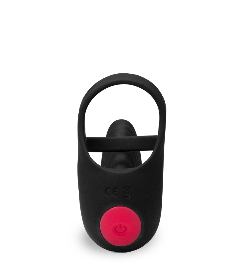 Shape vibrating double cock ring and testicle massager