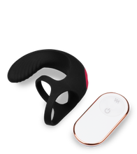 Load image into Gallery viewer, Shape vibrating double cock ring and testicle massager