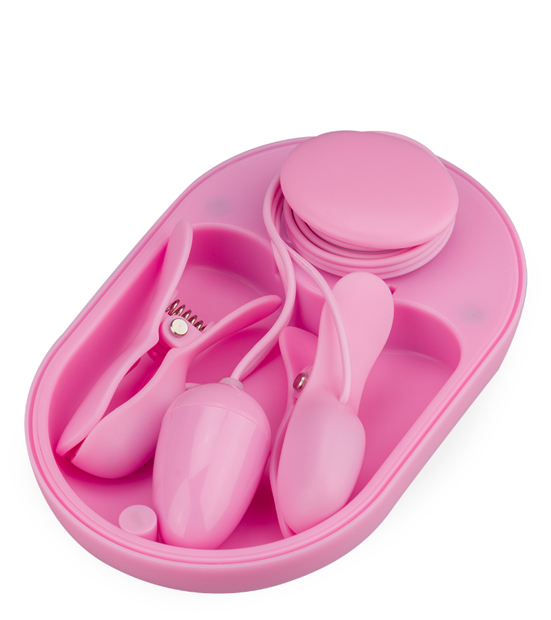 Signal vibrating electrosex nipple clamps and vibrating love egg