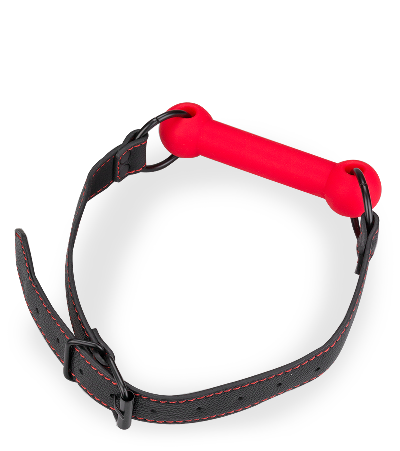 Silicone and faux leather bit gag
