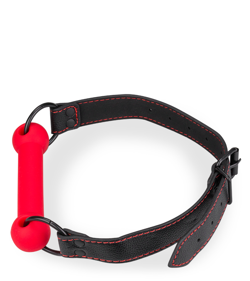 Silicone and faux leather bit gag