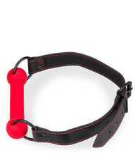 Load image into Gallery viewer, Silicone and faux leather bit gag