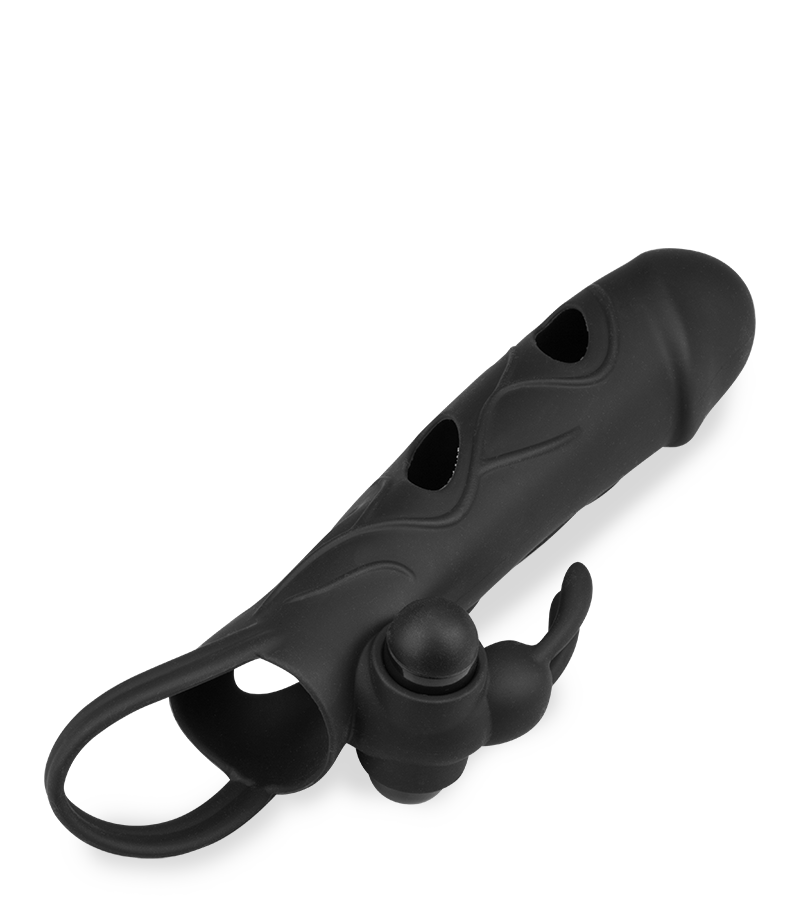 Silicone rabbit vibrator penis sleeve