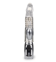 Load image into Gallery viewer, Silver Pleasure rotating rabbit vibrator