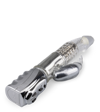 Load image into Gallery viewer, Silver Pleasure rotating rabbit vibrator