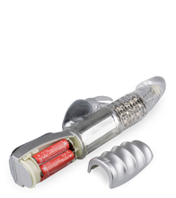 Load image into Gallery viewer, Silver Pleasure rotating rabbit vibrator
