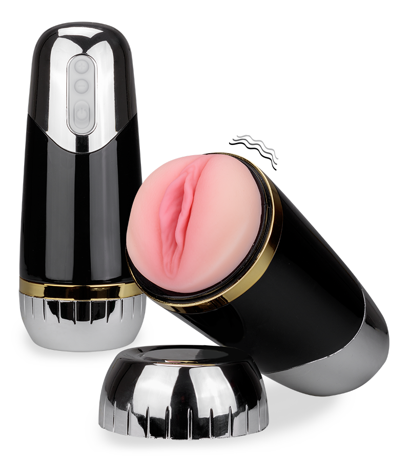 Solstice realistic vibrating masturbator