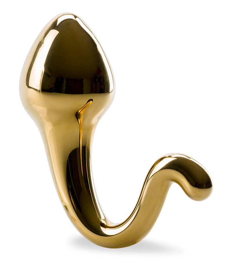 Sperm-shaped glass butt plug