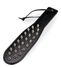 Load image into Gallery viewer, Spike faux leather paddle with metal spikes
