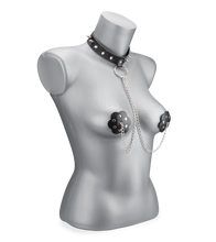 Load image into Gallery viewer, Spiked collar and riveted nipple pasties