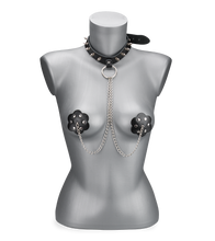Load image into Gallery viewer, Spiked collar and riveted nipple pasties