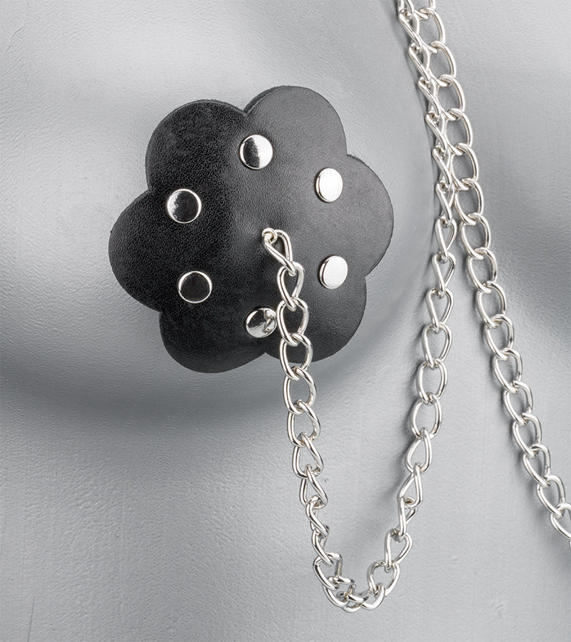 Spiked collar and riveted nipple pasties