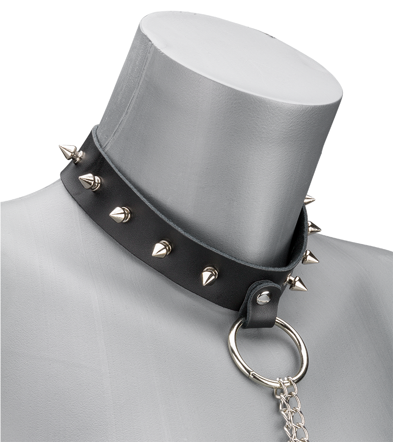 Spiked collar and riveted nipple pasties