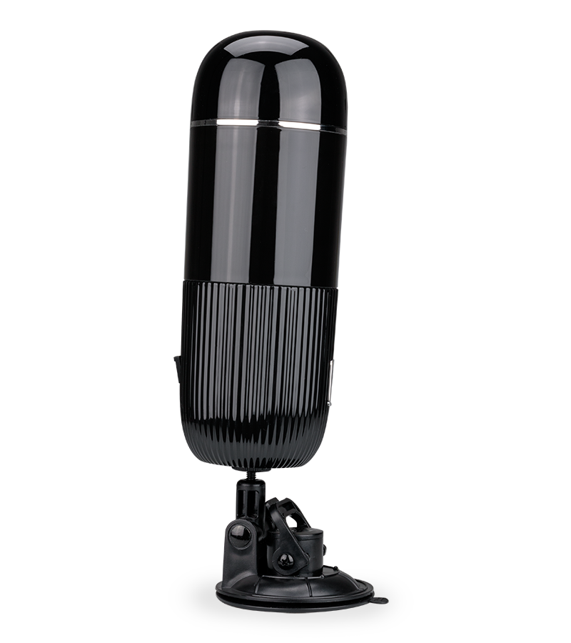 Spinny masturbator with rotating sleeve and suction-cup base