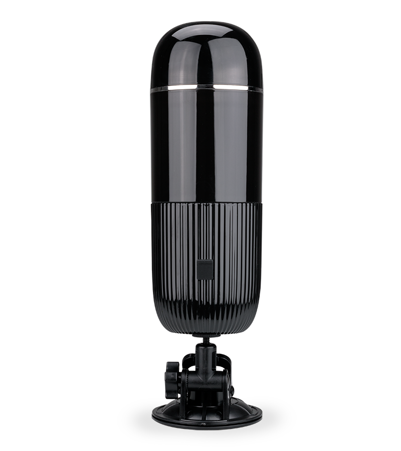 Spinny masturbator with rotating sleeve and suction-cup base