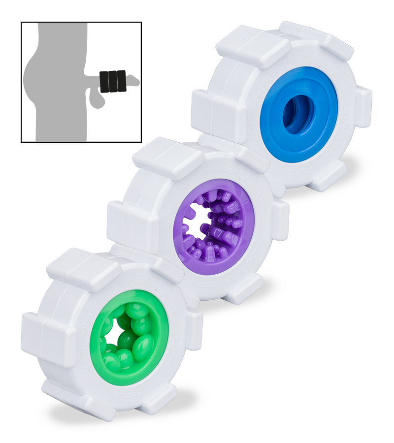Stackable three-ring masturbator