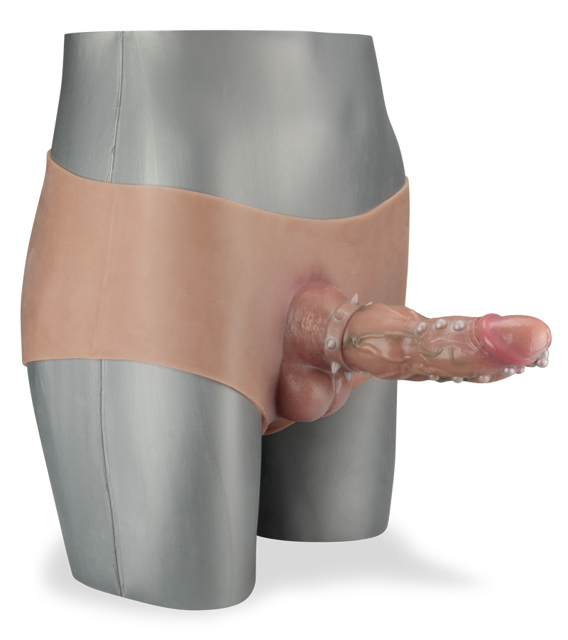 Stanislas hollow second skin strap-on dildo with piercing and pleasure nubs