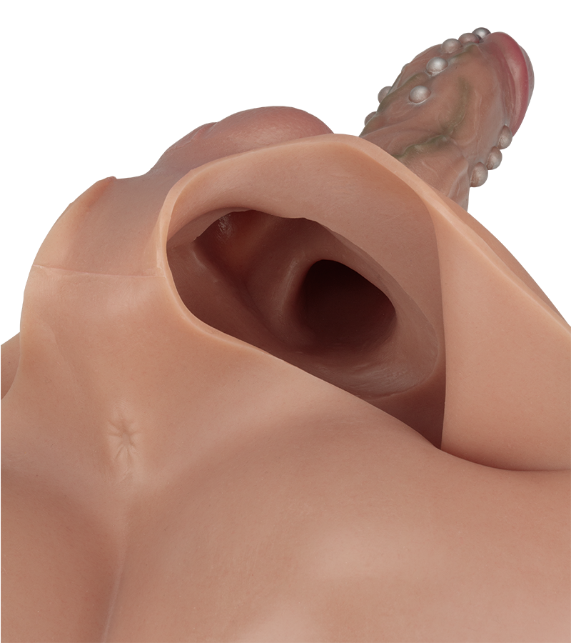 Stanislas hollow second skin strap-on dildo with piercing and pleasure nubs