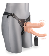 Load image into Gallery viewer, Strap-on harness kit with vibrating double penetration dildo
