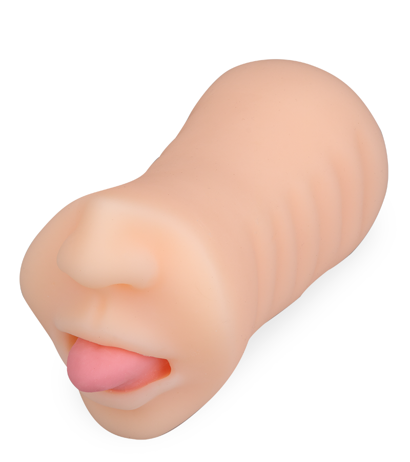 Sucking tongue mouth masturbator