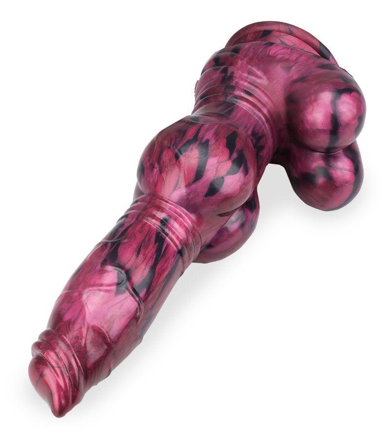 Suction-cup silicone dog dildo