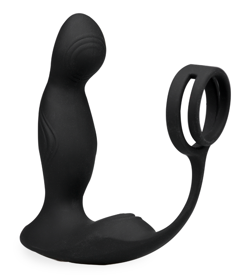 Tao massaging and vibrating prostate massager with cock rings
