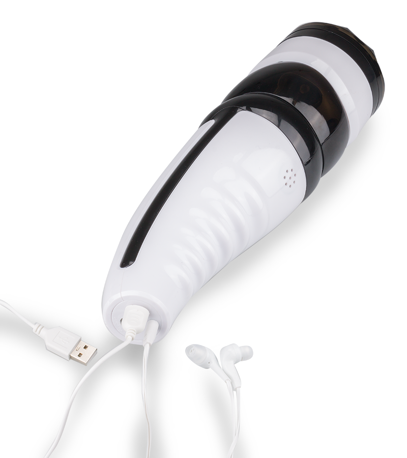 Telescopic pump action thrusting masturbator