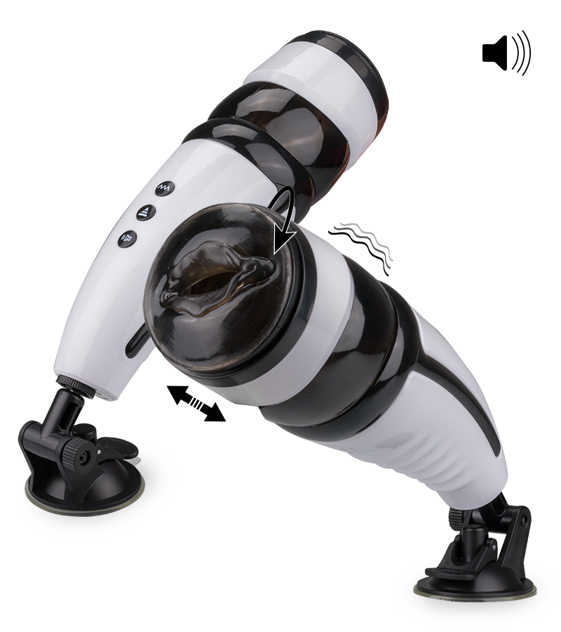 Telescopic pump action thrusting masturbator