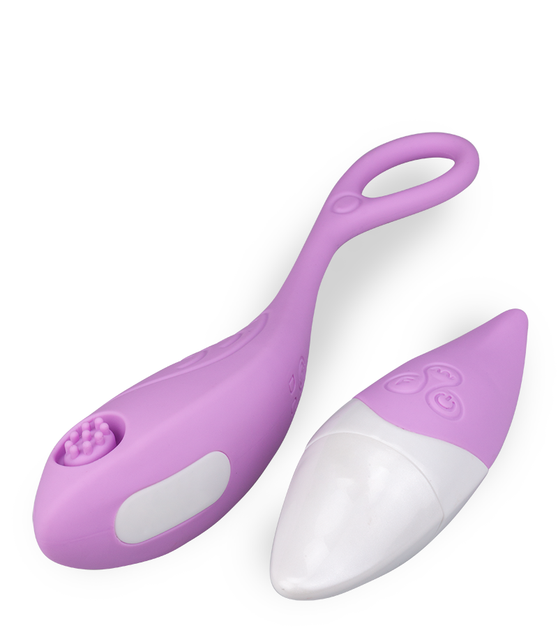 Textured clitoris-stimulating vibrating love egg