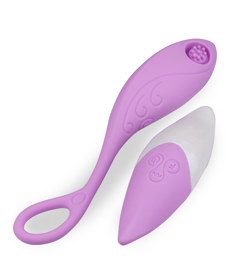 Textured clitoris-stimulating vibrating love egg