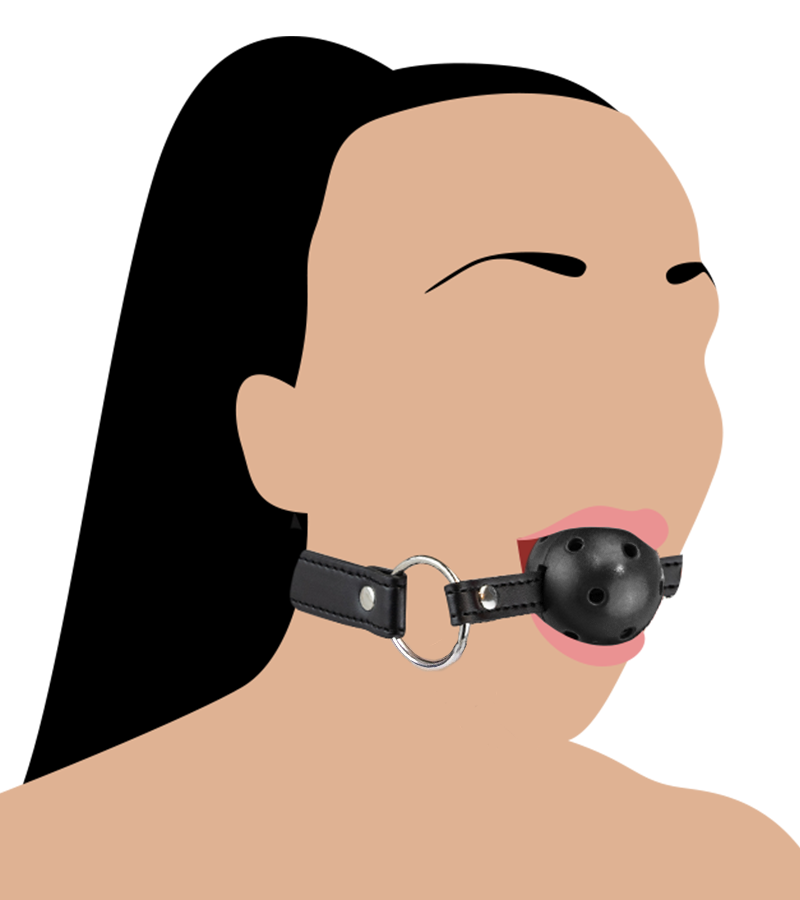 Thin strap BDSM ball gag
