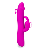 Thrust and throb action rabbit vibrator