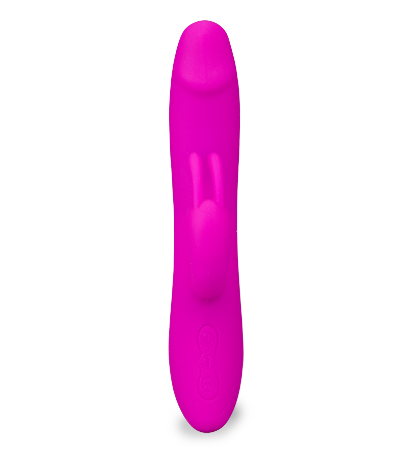 Thrust and throb action rabbit vibrator