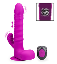 Load image into Gallery viewer, Thrusting suction-cup rabbit-style vibrator