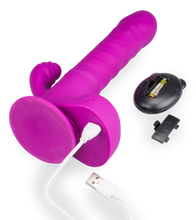 Load image into Gallery viewer, Thrusting suction-cup rabbit-style vibrator