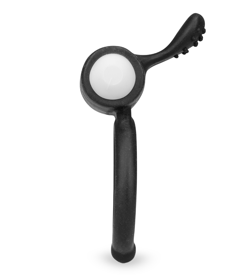 Tickling and vibrating silicone cock ring