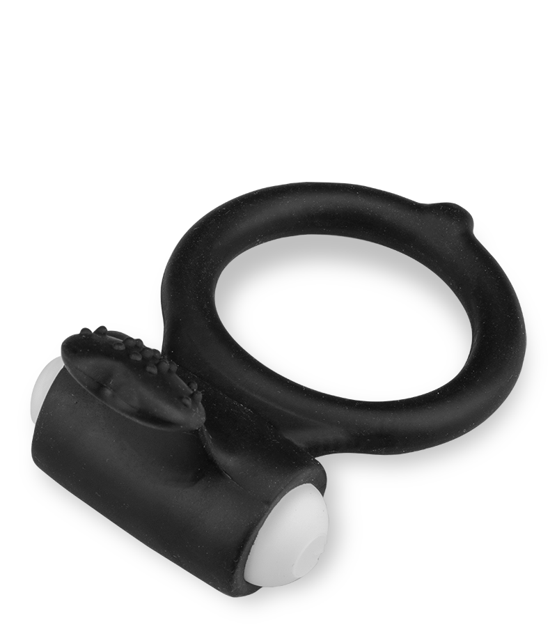 Tickling and vibrating silicone cock ring