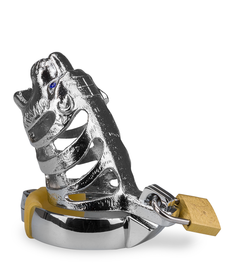 Tiger Chinese zodiac penis chastity cage