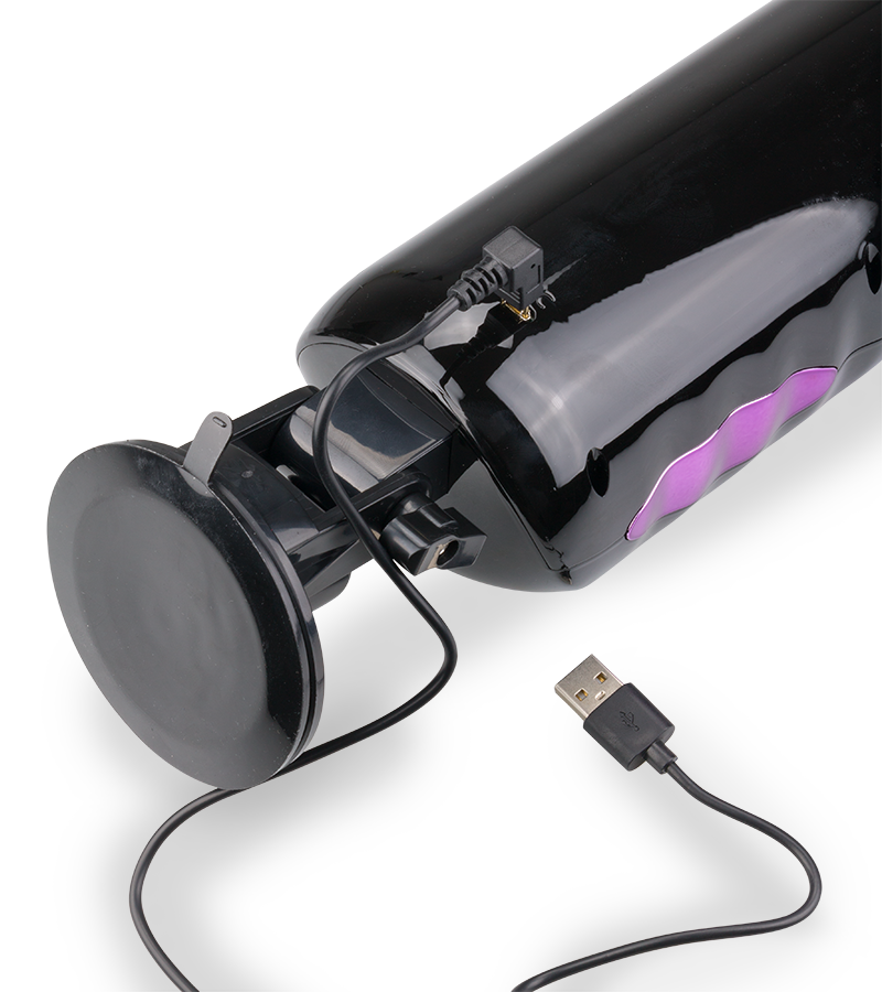 Trainer rotating and thrusting suction cup masturbator