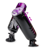 Trainer rotating and thrusting suction cup masturbator