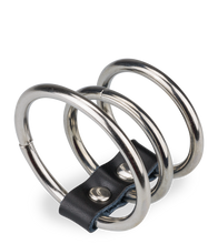 Load image into Gallery viewer, Triple loop metal cock ring